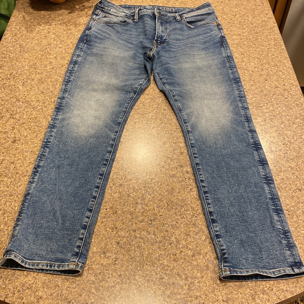 American Eagle Airflex+ Slim Blue Jeans Tag Says 33x30 - Picture 4 of 17